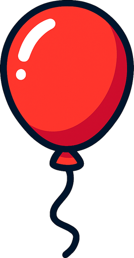 Red Balloon.
In-Game asset.  2d.  High contrast.  No shadows