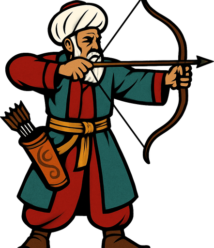 Senior archer from the Ottoman period.
In-Game asset.  2d.  High contrast.  No shadows