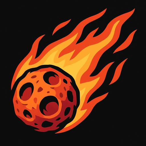 Meteor 2d.
In-Game asset.  2d.  High contrast.  No shadows