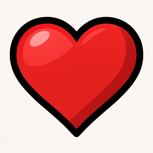 Heart.
In-Game asset.  2d.  High contrast.  No shadows