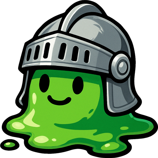 slime but have metalic helmet.
In-Game asset.  2d.  High contrast.  No shadows