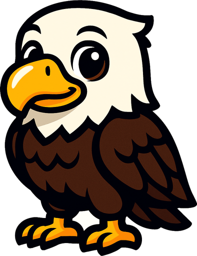 cute eagle.
In-Game asset.  2d.  High contrast.  No shadows
