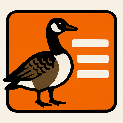 Canadian Geese Style Menu button. In-Game asset. 2d. High contrast. No shadows no text on image!.
In-Game asset.  2d.  High contrast.  No shadows