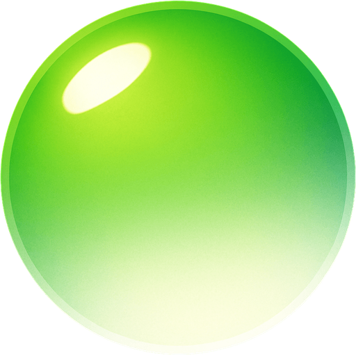 Green and white gradient orb.
In-Game asset.  2d.  High contrast.  No shadows