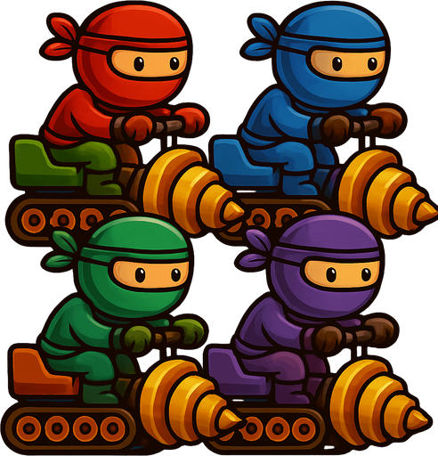 Same ninja character, with pack of all colors