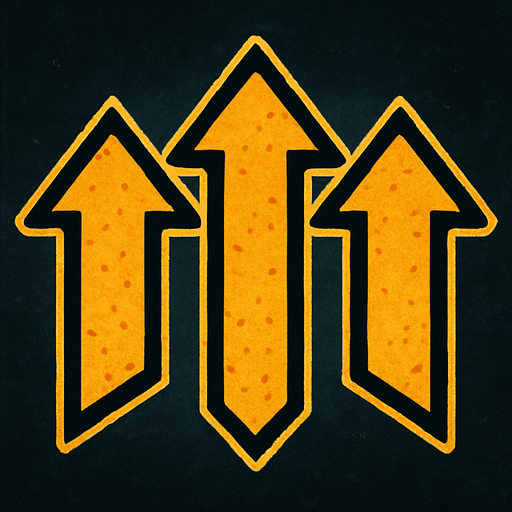 3 arrows is facing upwards.
In-Game asset.  2d.  High contrast