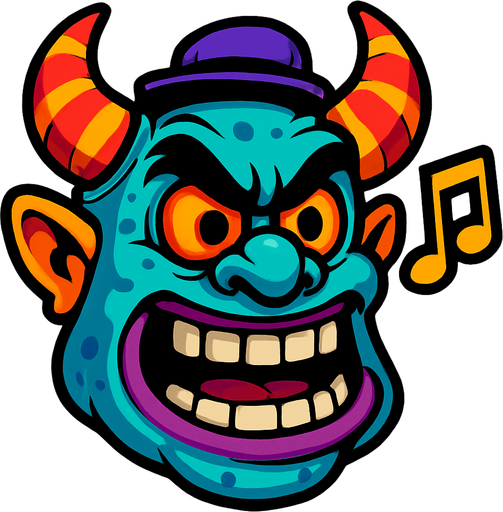 Music maestro monster head . 3d..
In-Game asset.  High contrast.  No shadows