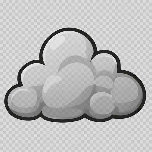 grey transparent cloud.
In-Game asset.  2d.  High contrast.  No shadows