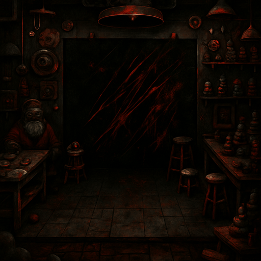 Bunun aynısı olsun yanlızca stili korku temalı olsun iç kısımdaki beyaz kısmı siyah ve kırmızı çizikler ve kesikler ekle