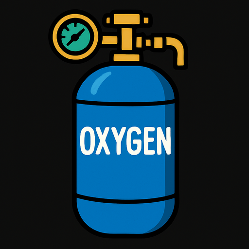 oxygen tank 2d.
In-Game asset.  2d.  High contrast.  No shadows