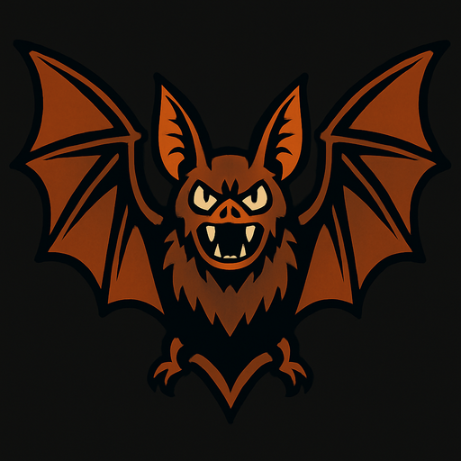 Giant bat.
In-Game asset.  2d.  High contrast.  No shadows