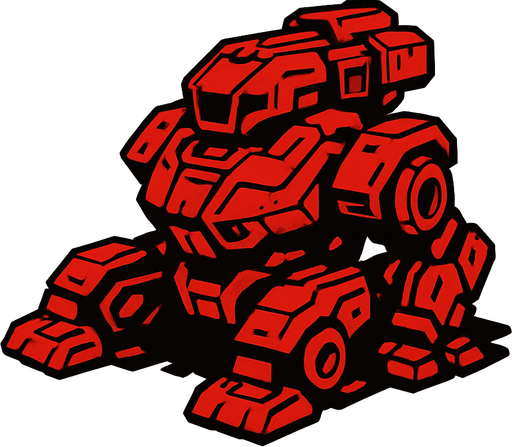 a red robotic futuristic ground.
In-Game asset.  2d.  High contrast.  No shadows