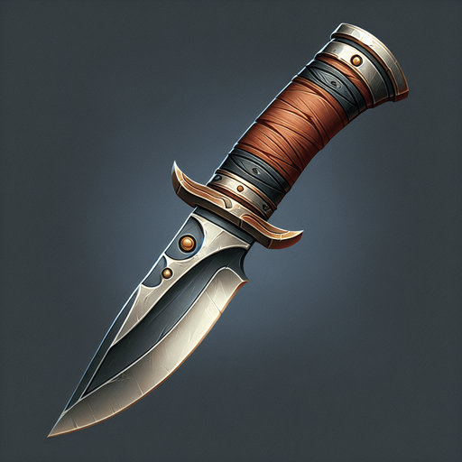 日本の包丁.
Single Game Texture. In-Game asset. 2d. Blank background. High contrast. No shadows.