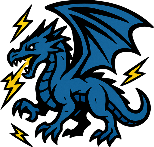 Dragon de l'orage.
In-Game asset.  2d.  High contrast.  No shadows