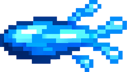 Proyectil agua pixelar.
In-Game asset.  2d.  High contrast.  No shadows