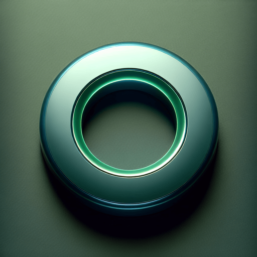 top view A green round start button empty in the center like a ring.
