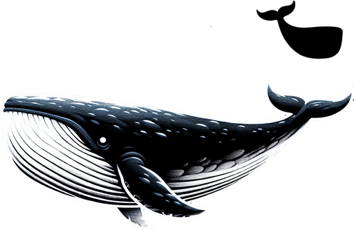 whale.
Single Game Texture.  In-Game asset.  2d.  Blank background.  High contrast.  No shadows