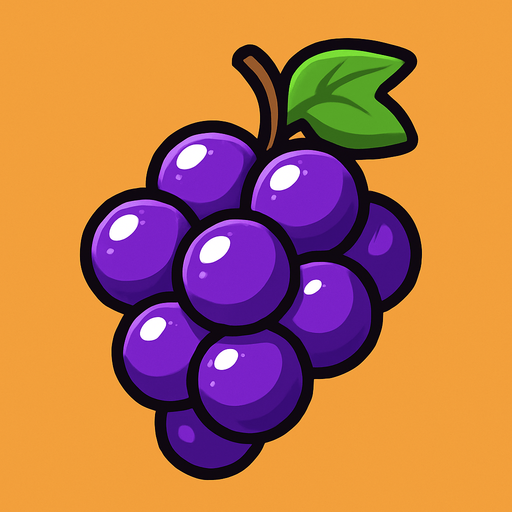 Shiney grape vector.
In-Game asset.  2d.  High contrast.  No shadows