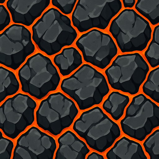 Rocas volcanicas, ocupar toda la imagen, visto desde arriba.
In-Game asset.  2d.  High contrast.  No shadows
