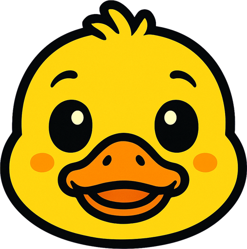 yellow cartoon baby duck face.
In-Game asset.  2d.  High contrast.  No shadows