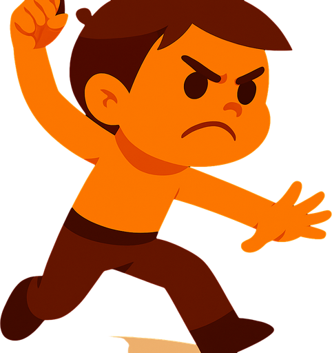 bire bir aynı çocuk taş fırlatma posizyonunda elinde taş olmasın ama