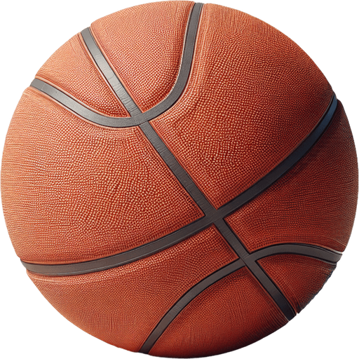 Basketball.
Single Game Texture. In-Game asset. 2d. Blank background. High contrast. No shadows.