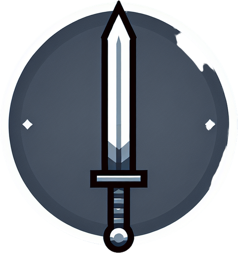 Kılıç.
Single Game Texture.  In-Game asset.  2d.  Blank background.  High contrast.  No shadows