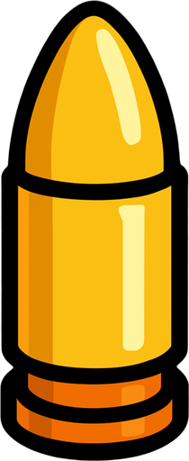 Bullet.
In-Game asset.  2d.  High contrast.  No shadows