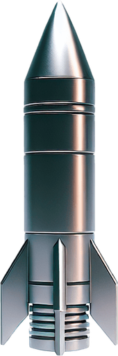 Mini rocket projectile from a video game. No background.