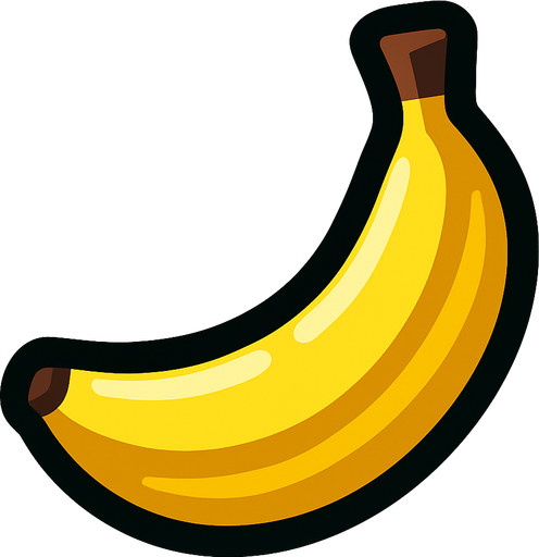 Mini banana.
In-Game asset.  2d.  High contrast.  No shadows