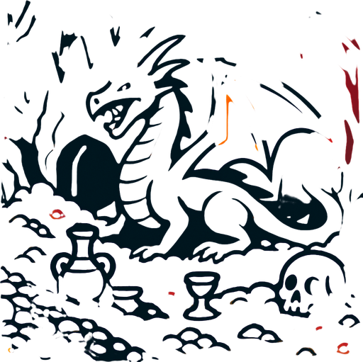 Fond d'écran tanière de dragons.
In-Game asset.  2d.  High contrast.  No shadows