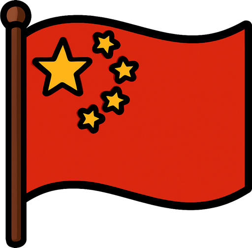 china flag.
In-Game asset.  2d.  High contrast.  No shadows