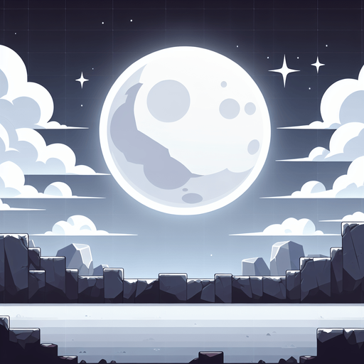 beyaz gökyüzü ay  delikli.
Single Game Texture. In-Game asset. 2d. Blank background. High contrast. No shadows.