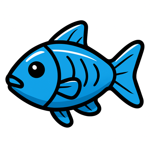 plasticFish.
In-Game asset.  2d.  High contrast.  No shadows