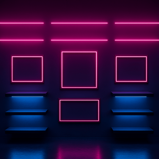 Make a shop backdrop with display shelves and framed areas to place items