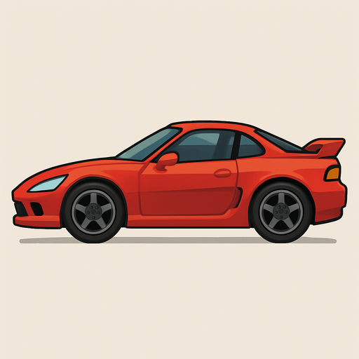 2d sports car body.
In-Game asset.  No shadows