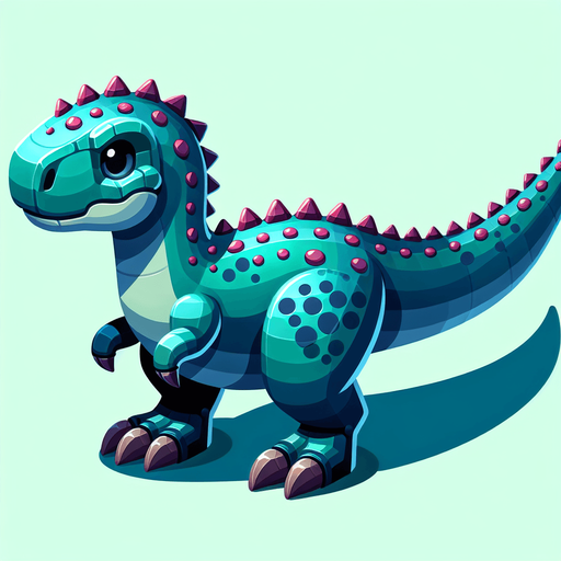 Dinosaur.
Single Game Texture.  In-Game asset.  2d.  Blank background.  High contrast.  No shadows