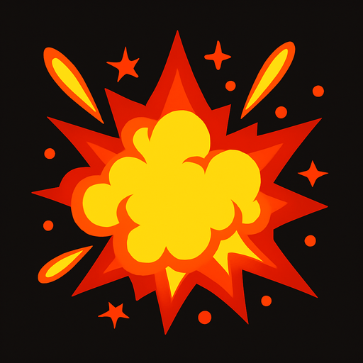 Explosion.
In-Game asset.  2d.  High contrast.  No shadows