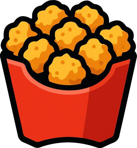 Popcorn chicken.
In-Game asset.  2d.  High contrast.  No shadows