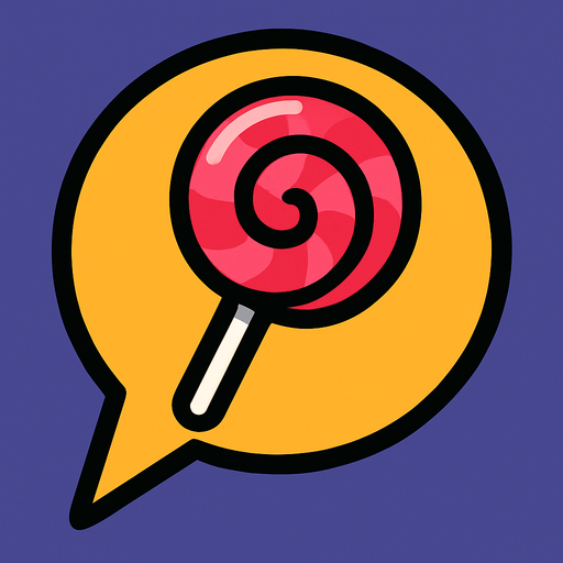 Bulle de sucette.
In-Game asset.  2d.  High contrast.  No shadows