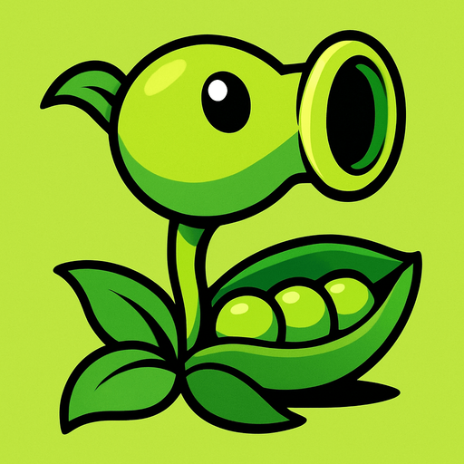 peashooterPod.
In-Game asset.  2d.  High contrast.  No shadows