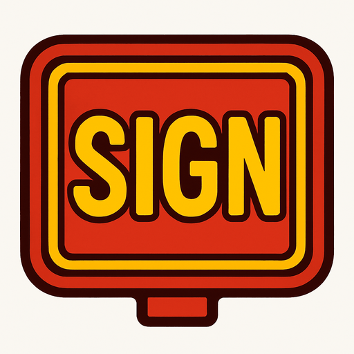 sign.
In-Game asset.  2d.  High contrast.  No shadows