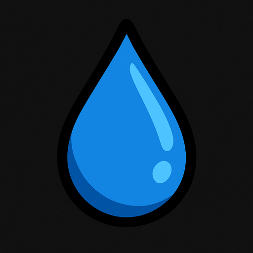 Regn drope.
In-Game asset.  2d.  High contrast.  No shadows