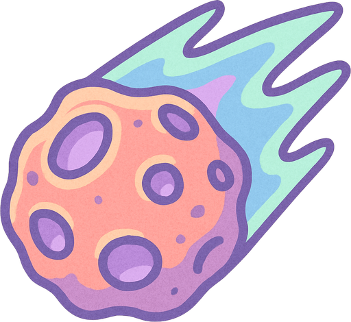 Метеорит без огня пастельные цвета
In-Game asset.  2d.  High contrast.  No shadows