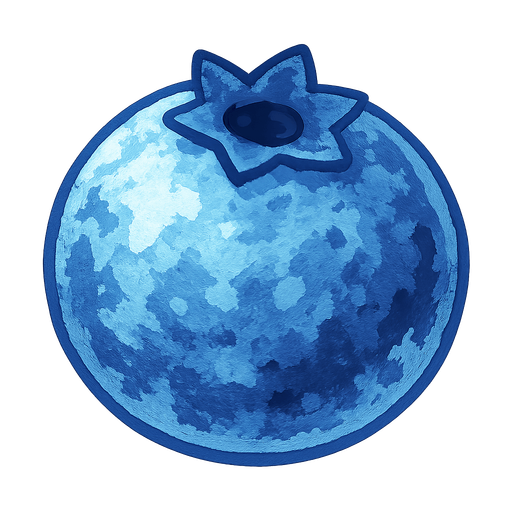 Frozen blueberry.
Single Game Texture.  In-Game asset.  2d.  Blank background.  High contrast.  No shadows