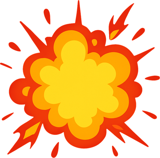 2d explosion effect.
In-Game asset.  2d.  High contrast.  No shadows