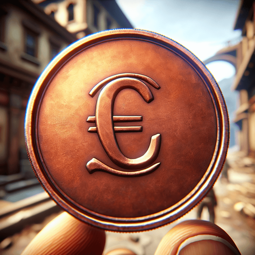 perspective of simple copper coin with a cent sign ‘¢’....
video game sprite