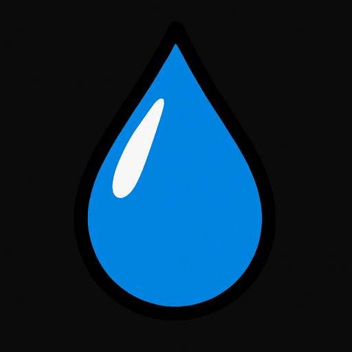 One drop of rain.
In-Game asset.  2d.  High contrast.  No shadows
