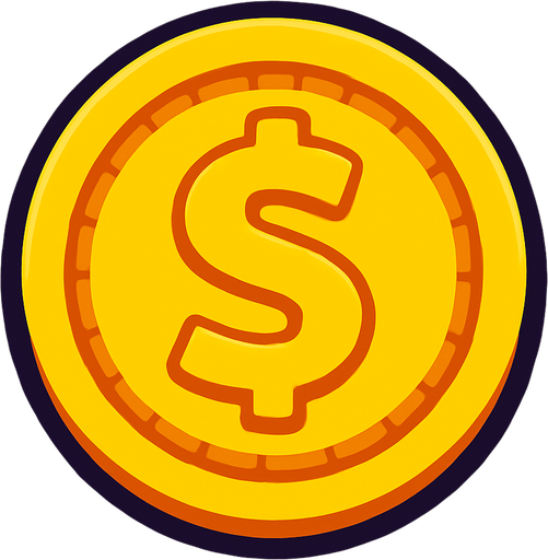 Coin.
In-Game asset.  2d.  High contrast.  No shadows