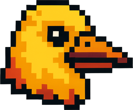 a pixel bird head.
In-Game asset.  2d.  High contrast.  No shadows